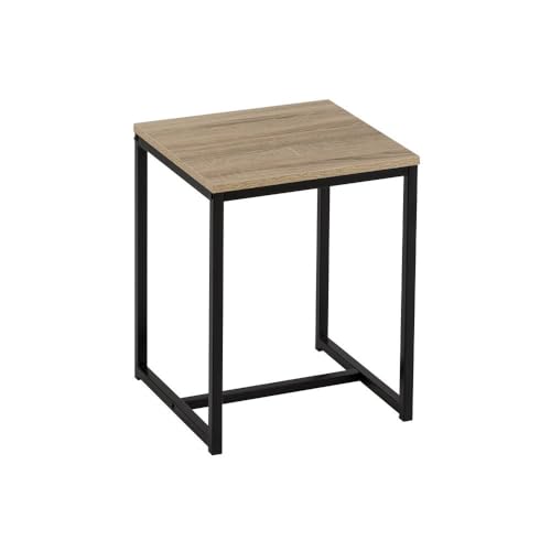 Lola Home Table d'appoint Moderne en Acier Noir 50x40x40 cm
