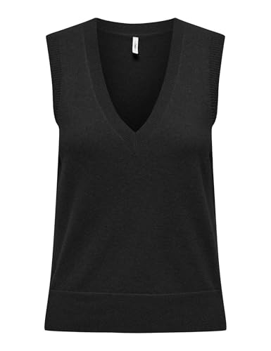 ONLY - ONLY Neck Onlama Life SL Veste col en V CC KNT, Noir, L Femme