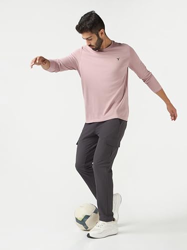 Image of TECHNOSPORT Men's Slim Fit Full Sleeve Round Neck T-Shirt, Double Cool Quick Dry Moisture Wicking Stretchable Sports Gym and Casual Wear