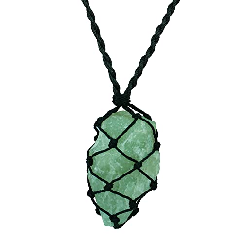 Image of REMEDYWALA Charged Energized Raw Stone Thread Cage Wrapped Pendant | Raw Stone Thread Cage Wrapped Pendant for Women and Men