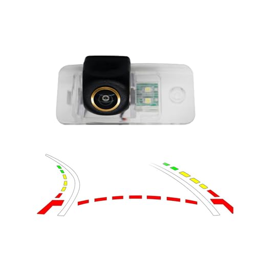 Image of Vlicevrn HD Golden Fisheye Vehicle Car Rear View Camera Dynamic Trajectory Tracks Line Night Vision Backup Parking Camera for Audi A3 /S3 A4 /S4 A5 /S5 A6 /S6 A8 (Golden Fisheye Dynamic)