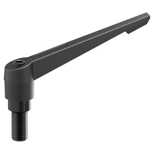 Image of Clamping Lever Handles, M12 x 25mm Male Thread, Adjustable Quick Release Locking Rotating Screw Bolt Stud Knobs Apply for Lathe Machinery, Black
