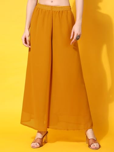 Image of PH POSHAKHUB Women A-Line Nyra Cut Kurta with Sharara in Georgette with Aari Work
