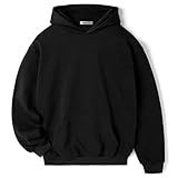 Ohoo Youth Black Hoodie Sweatshirt Soft Lightweight Kids Pullover Hoodies for Boys Girls / DCF800-BLACK-L