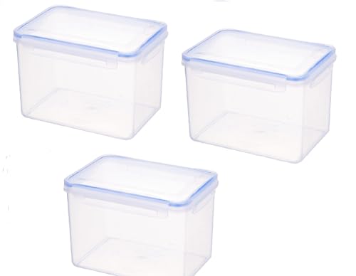 Aristo Lock & Fresh 303 Plastic Storage Container Set of 3-3350 ML, Transparent Clear, large (LOCK&FRESH303)