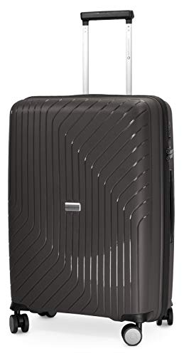 Preisvergleich Produktbild HAUPTSTADTKOFFER- TXL - extra Leichter Hartschalenkoffer, mittelgroßer Check-In Gepäck Rollkoffer 66 cm, Aufgabegepäck aus robustem Polypropylen, Titan