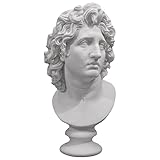 DadArt Alexander The Great Bust Statue Helios God Alabaster Handmade Classical Greek Roman Sculpture