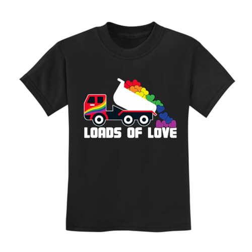 Tstars Tractor Loads of Love Rainbow Shirt Equality LGBTQ Gay Pride Shirts LGBT Month Toddler Kids T-Shirt 3T Black