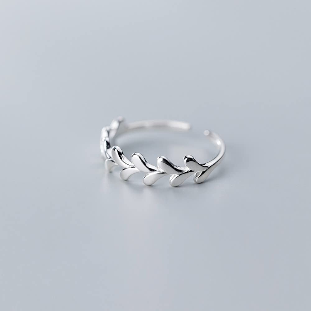 HGJH Verstellbarer Ring, S925 Sterling Silber Zweige Ring Verstellbare Ringe Minimalistischer Offener Ring Silber Daumenring Ewigkeitsring Hochzeitsanhänger Schmuck Geschenke Für Männer Mädchen Damen