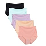 Bolivelan 5 Pack Women's Seamless Hipster Panties Invisible High Waist No Show Ladies Bikini Underwe