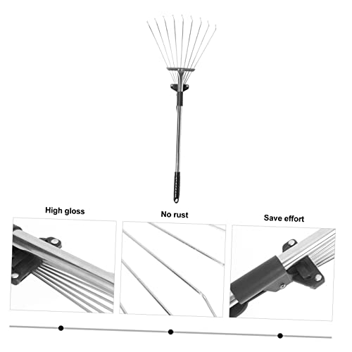 Rastrillo telescópico de acero inoxidable para jardinería miniatura 5