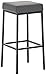 Tabouret de Bar Montréal avec Revêtement en Similicuir - Chaise Haute Piétement avec Repose-Pied - Hauteur de l'Assise 80 cm - Couleur au Ch, Couleur:Gris, Couleur du Cadre:Noir