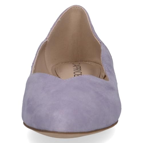 CAPRICE Damen Ballerinas aus Leder Elegant, Lila (Lavender Suede), 37 EU – Ansicht 3