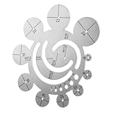 HEALSOPTHY 皮革用精密丸型カッティングテンプレート 属製レザー作業用定規 高精目盛り付き レザークラフト対応