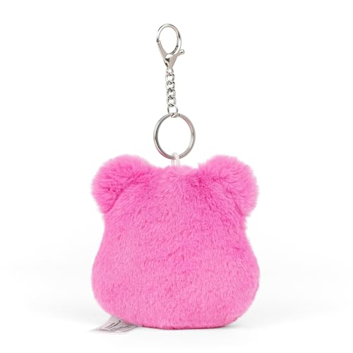 Image of Mirada Smiley Face Keychain Plush Soft Toy - Magenta Mini Stuffed Gift for Kids, Girls & Boys - 12cm