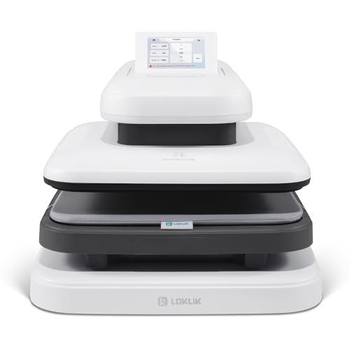 LOKLiK ImPress Auto 2 Smart - Transferencia automática para personalizar camisetas, sudaderas, mantas, toallas y otros textiles - Prensa térmica para vinilo - Impresora DTF - Sublimación (Blanca)