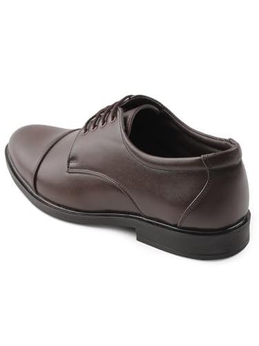 Image of Liberty Fortune HML-13E Men's Formal Oxford Shoes - Black, Brown - Synthetic Leather Lace-Up with Cushioned Footbed - Stylish Office Footwear - Comfortable and Lightweight