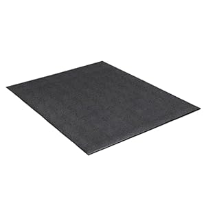 CAP Barbell Premium Stationary Bike Mat, Exercise Equipment Mat, Home Gym Floor Protection, Black, Pebble Design, 48″ x 36″ x ¼”, Square Edges