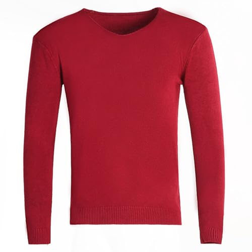 Long Sleeve Sweater Men V Neck Textured Pullover Sweater Casual Warm Basic Sweaters