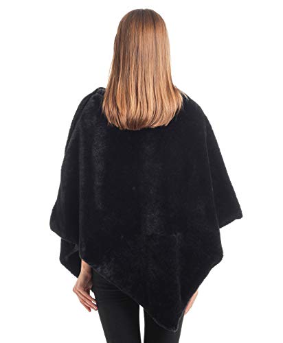 LA CARRIE Women's Faux Fur Poncho Cape Shawl Winter Warmer Open Front Blanket Wrap2