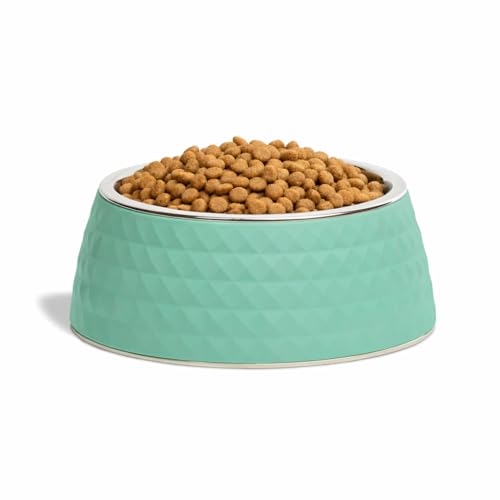 Image of Zigly Lifestyle Pet Food Bowl | Dog Bowl for Medium Dogs & Cats | BPA-Free Melamine Bowl for Dogs with Removable Stainless Steel | Anti-Skid Dog Food Bowl - 400ml, Green