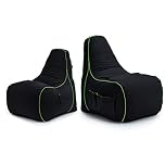 Game Over Gaming Bean Bag Chairs | Kids Mini & Adult Gaming Seats for Family Fun & Game Night | Playroom & Living Room Seating with Side Pockets & Headset Holder (Fel Magic)