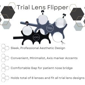 Image of Optometry 8 Slot Trial Lens Flipper Optometrist Tool for Trial Glasses Optical Ophthalmic Lens Flipper for Vision Testing & Vision Therapy Optician Tools Optometry Equipment (Black)
