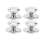 BRDTKUGV 4 Pcs Stick On Handles, Silver Drawer Stainless Steel Knobs, Small Self Adhesive Door Handles, No Punching Peel Small Door Knobs, for Wardrobes, Cabinets, Windows, Drawers (Silver)