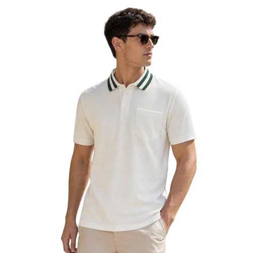 Image of Nobero Striped Collar Regular Fit Polo T Shirt for Men | Polo t-Shirts for Men | Regular Fit | Striped Collar | Premium Fabric | Casual & Smart Casual