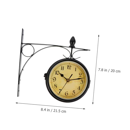 Horloge murale rétro double face en métal Mobestech pour la décoration du salon