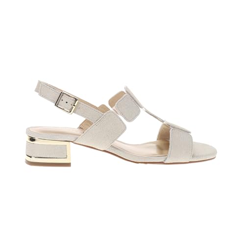 VANELi Womens Hatty T-Strap Metallic Casual Sandals Casual Low Heel 1-2