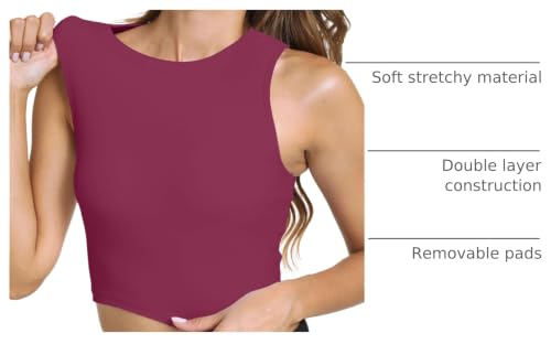 Image of Sports Bras for Women Removable Padded Athletic Yoga Running Crop Tops Sleeveless Gym Workout Tops