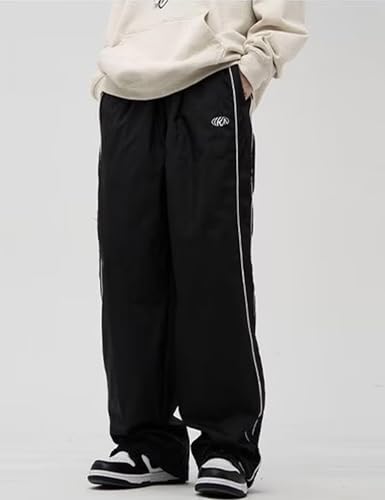 Mens Lightweight Sweatpants Y2k Drawstring Baggy Track Pants Cool Parachute Pants Streetwear3