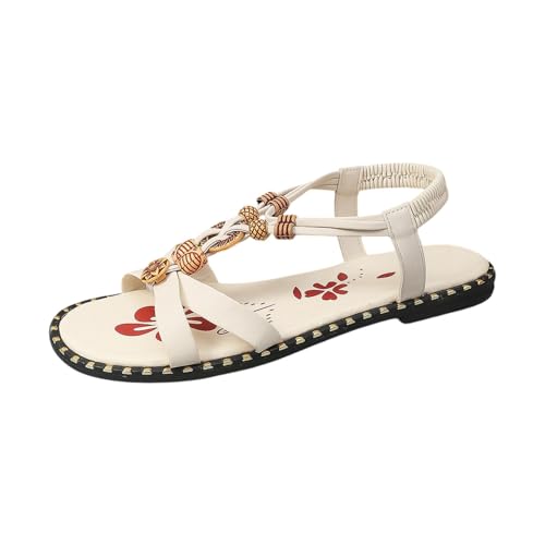 Genérico Sandalias Planos Mujer Verano Sandalias De Punta Abierta Con Pies Anchos Sandalia Bohemio Clip Toe Pisos Comodos Y Antideslizantes Elegantes Para Playa Caminata Fiestas 2026