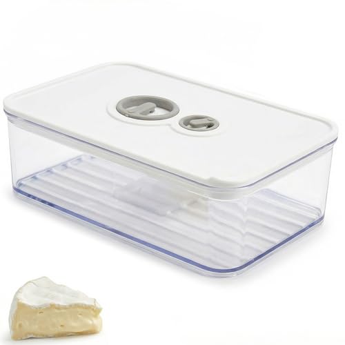 YTSMFL Käsebox Kühlschrank mit Deckel 1250ml Käsedose Kühlschrank käsedose Transparent Käse Aufbewahrung Käsebox für Käse Aufbewahrung Wurst und Schinken