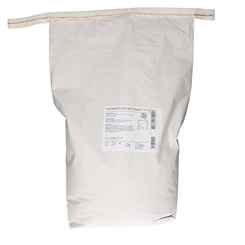 FunCakes Preparado Crema Encantada, Crema Blanca Como la Nieve Fácil de Usar, Muy Ligera y Esponjosa, Perfecta para Rellenar y Cubrir Pasteles o Como Cobertura para Cupcakes, Halal. 10 Kg. 10000 g