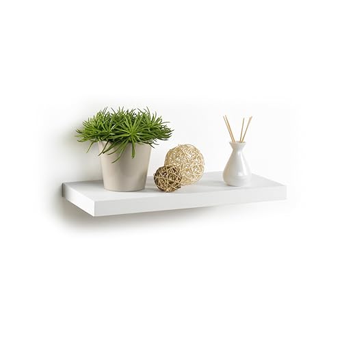 Modul'Home 6RAN791BC Mensola Galleggiante L50 x P22,8, Legno ingegnerizzato, Bianco, 50 x 22,8 x 3,4 cm