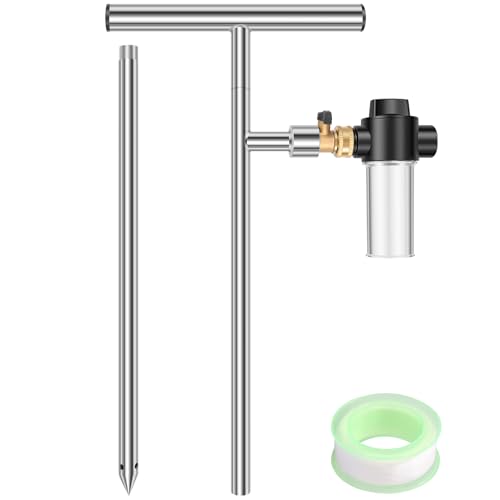 Deep Root Tree Watering Tool, Root Feeder with Fertilizer Bottle Watering Wand Irrigation System Watering Stake, Brass Valve T-Handle Irrigation System for Outdoor Garden, Plant & Shrubs Growth