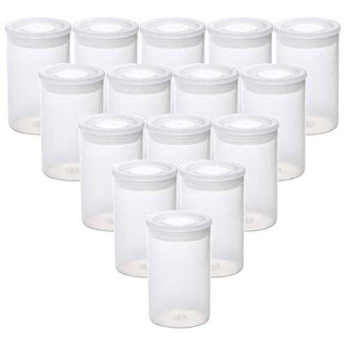 AKIRO Film Canisters with Caps 35 mm Empty Camera Reel Storage Containers Case Plastic Storage 15 Pack Transparent
