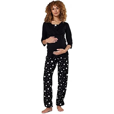 Pijama Premamá Embarazo Lactancia Ropa de Dormir HAPPY MAMA 060p Cover