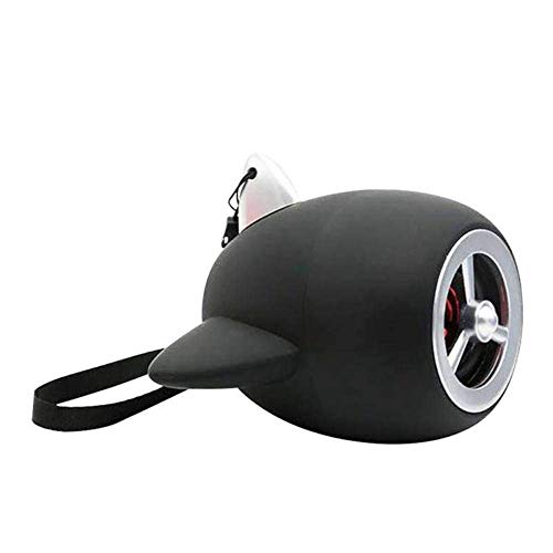 WOHAO Medios Dispositivo de Streaming Altavoces Creativo Mini Aviones Bluetooth estéreo Hi-Fi inalámbrico de Altavoces 3D Soporte de Radio FM (Color : Black)