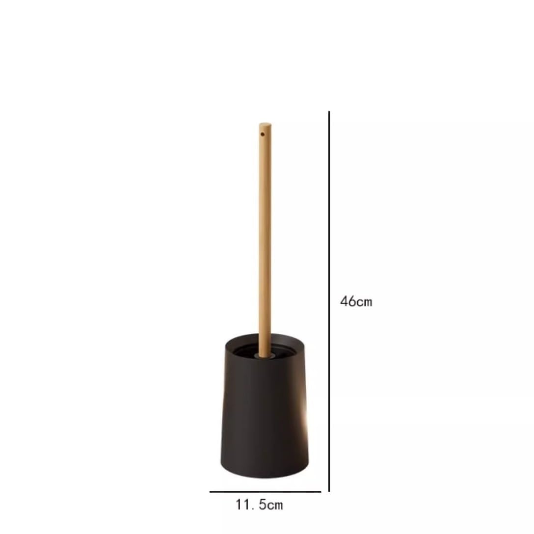 Escobilla de Baño Cepillo de Inodoro doméstico Mango Largo, Cepillo Pared, pie, con Base, Juego Limpieza Escobillas de Inodoro(Negro)