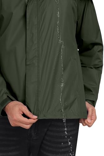 Little Donkey Andy Men's Waterproof Rain Jacket Outdoor Lightweight Rain Shell Coat for Hiking,Golf,Travel