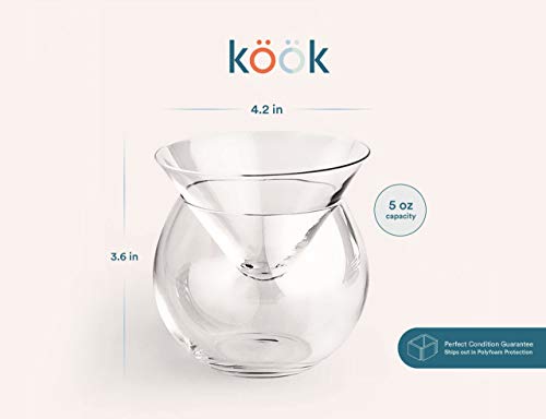 Kook Glass Caviar Chiller Server Set, Serving Dish With Ice Holder, For Shrimp, Appetizers, Liquor, Martinis And Cocktails, Dishwasher Safe, 5 Oz Bowl, Set Of 2 #TOP6