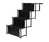 Contenido del envío: escalera para perros de alta calidad, con 4 peldaños estables, ideal para transportar de forma segura la escalera para mascotas, superficies de apoyo de goma para proteger la pintura del coche