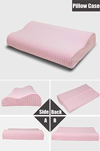 Contour Pillowcase for Memory Foam Neck Pillow,Soft Cotton Pillowcover Zippered,Pillow Protector for Neck Cervical Pillow Latex Pillow - Thumbnail 4