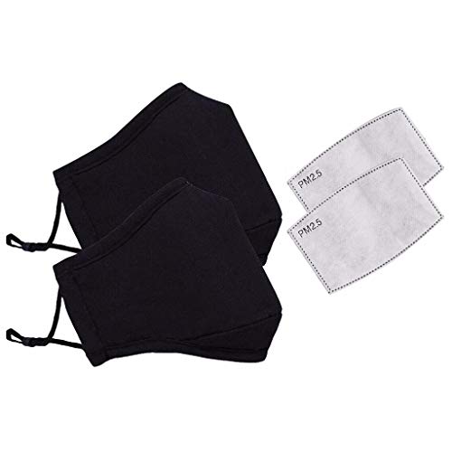 Preisvergleich Produktbild Baumwoll Gesichtsmaske Aktivkohle Maske Waschbar und wiederverwendbar (schwarz)