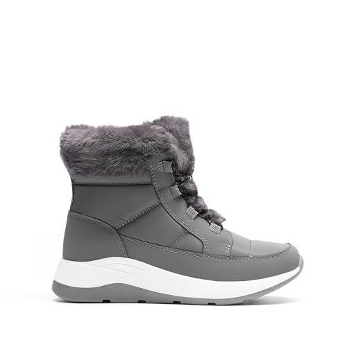 Image of DREAM PAIRS Women's Outdoor Winter Snow Boots | Women Winter Snow Boots, Faux Fur Waterproof Ankle Booties, Zaylee Ladies Slip Resistant Sole Comfortable Short Boots Outdoor