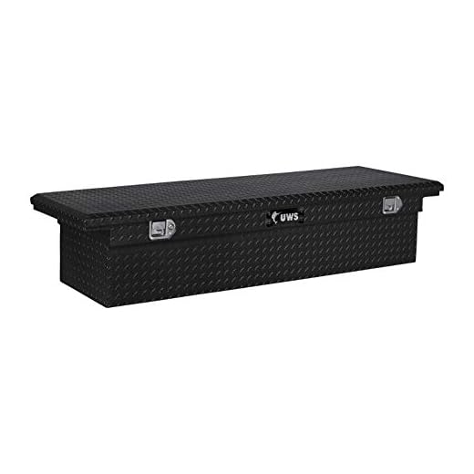 UWS TBS-72-LP-BLK Black Single Lid Low Profile Aluminum Toolbox with Beveled Insulated Lid