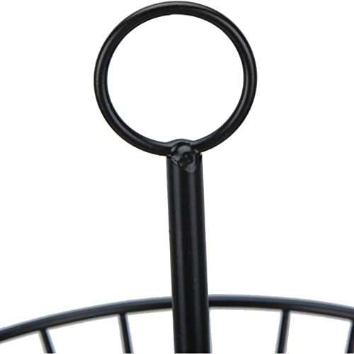 Cesta de hierro para frutas con diseño abierto, organizador de cocina negro ventilado 5